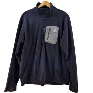 Eddie Bauer First Ascent Fleece 1/4 Zip Pullover Mens Large Black Outdoor Hiking